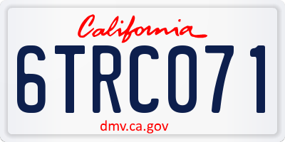 CA license plate 6TRC071
