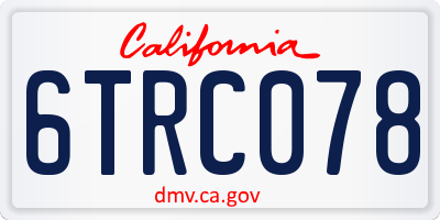 CA license plate 6TRC078