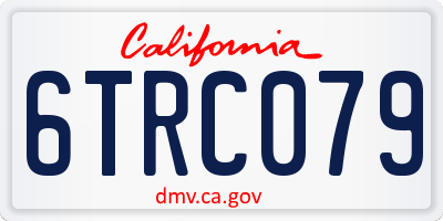 CA license plate 6TRC079