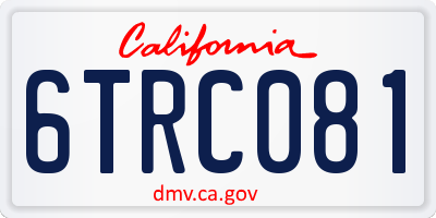 CA license plate 6TRC081