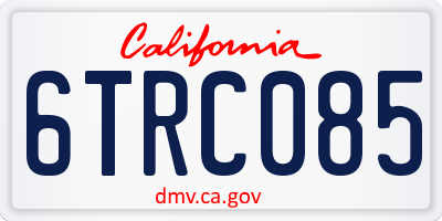 CA license plate 6TRC085
