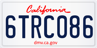 CA license plate 6TRC086