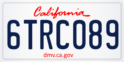 CA license plate 6TRC089