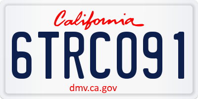 CA license plate 6TRC091