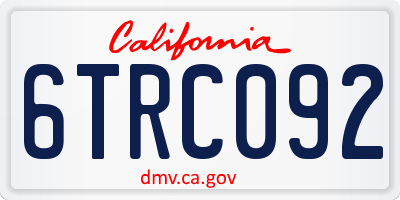 CA license plate 6TRC092
