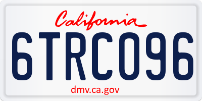 CA license plate 6TRC096