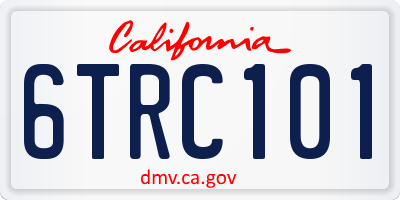 CA license plate 6TRC101