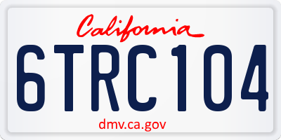 CA license plate 6TRC104