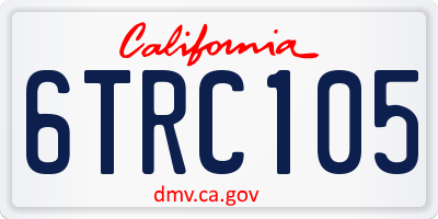 CA license plate 6TRC105