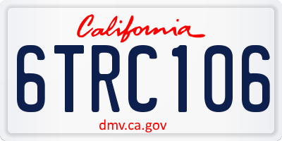 CA license plate 6TRC106