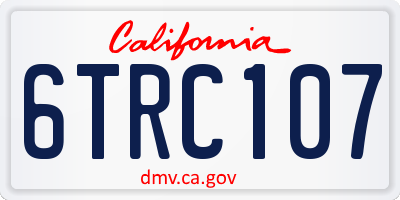 CA license plate 6TRC107