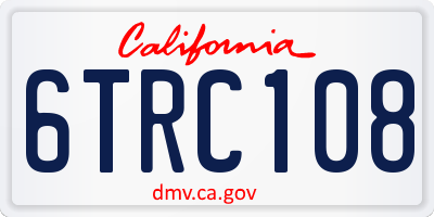 CA license plate 6TRC108