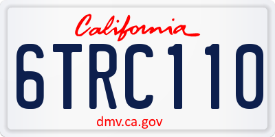CA license plate 6TRC110