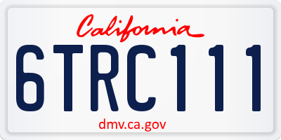 CA license plate 6TRC111