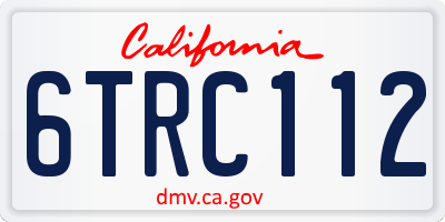 CA license plate 6TRC112