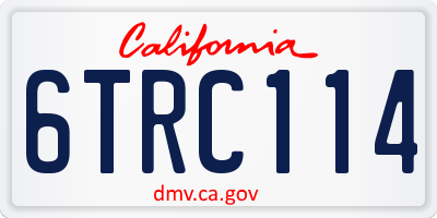 CA license plate 6TRC114