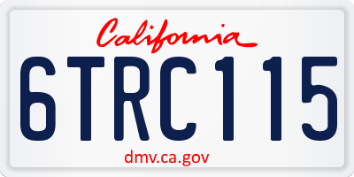CA license plate 6TRC115