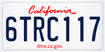 CA license plate 6TRC117