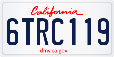 CA license plate 6TRC119