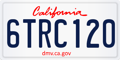 CA license plate 6TRC120