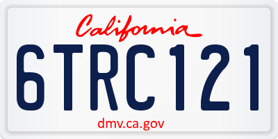 CA license plate 6TRC121