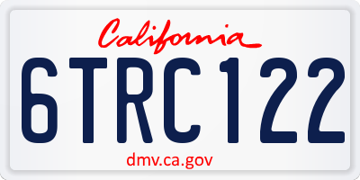 CA license plate 6TRC122