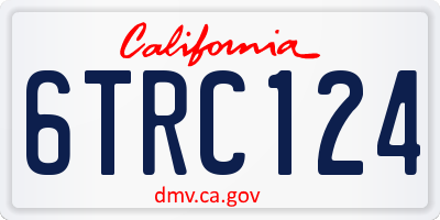 CA license plate 6TRC124
