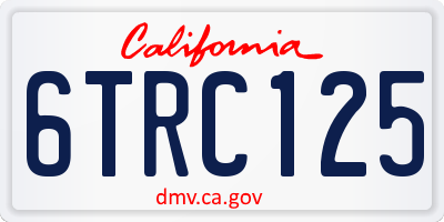 CA license plate 6TRC125