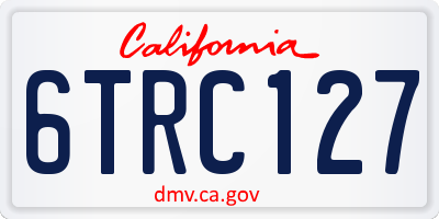 CA license plate 6TRC127