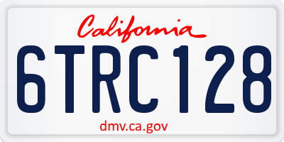 CA license plate 6TRC128