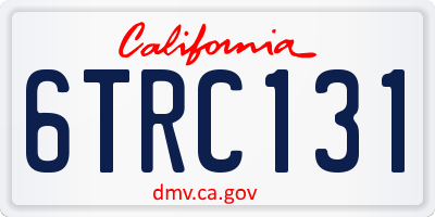 CA license plate 6TRC131