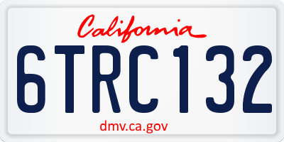 CA license plate 6TRC132