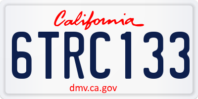 CA license plate 6TRC133