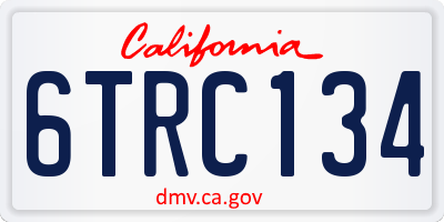 CA license plate 6TRC134