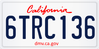 CA license plate 6TRC136