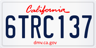 CA license plate 6TRC137