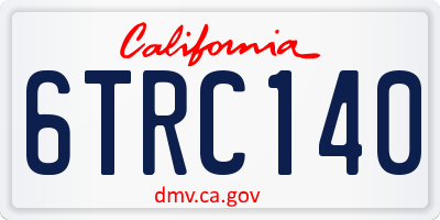 CA license plate 6TRC140