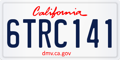 CA license plate 6TRC141