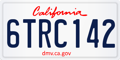 CA license plate 6TRC142