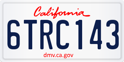 CA license plate 6TRC143