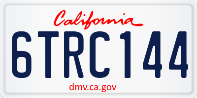 CA license plate 6TRC144