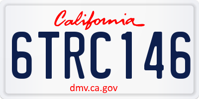 CA license plate 6TRC146