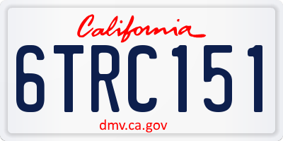 CA license plate 6TRC151