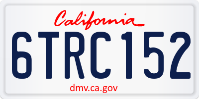 CA license plate 6TRC152