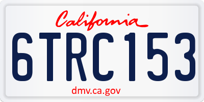 CA license plate 6TRC153
