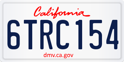 CA license plate 6TRC154
