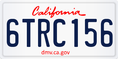CA license plate 6TRC156