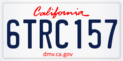 CA license plate 6TRC157