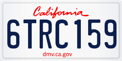 CA license plate 6TRC159
