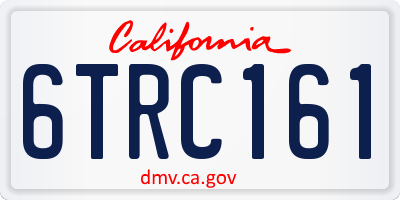 CA license plate 6TRC161